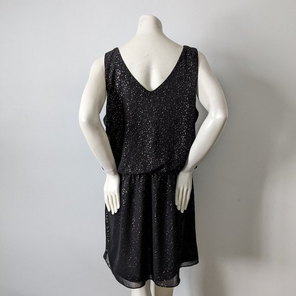 Signature By Reitmans - Black w/ Rose Gold Sparkle Dots Dress - Size XXL - NWT - Picture 6 of 8